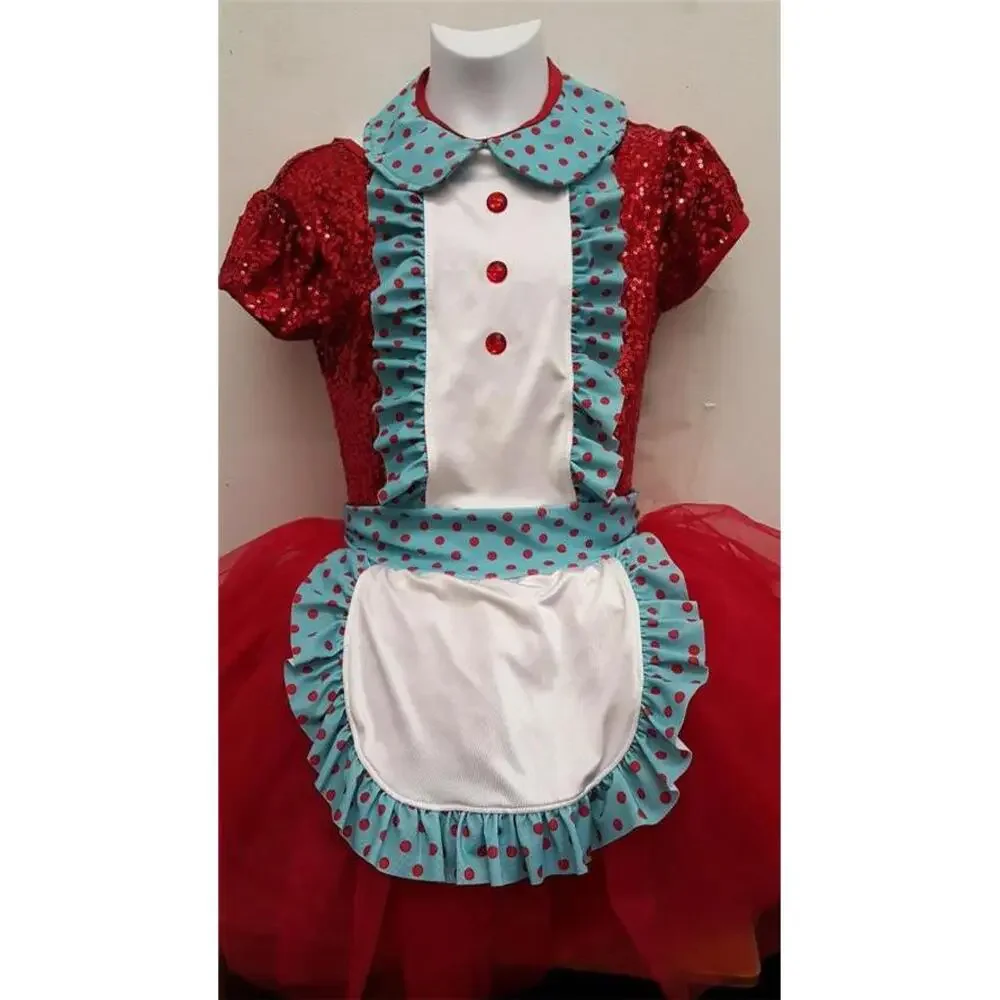 Pre-Owned Dance Costume Curtain Call E1571 Large Child Red Jazz